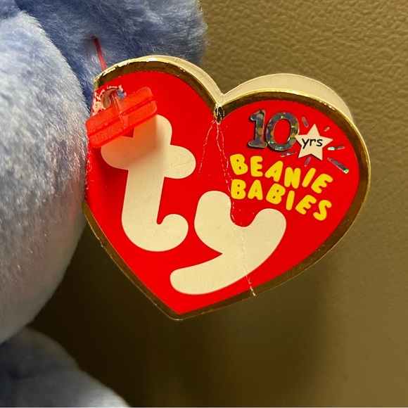Ty Beanie Baby Peace Bear Blue - Picture 3 of 7